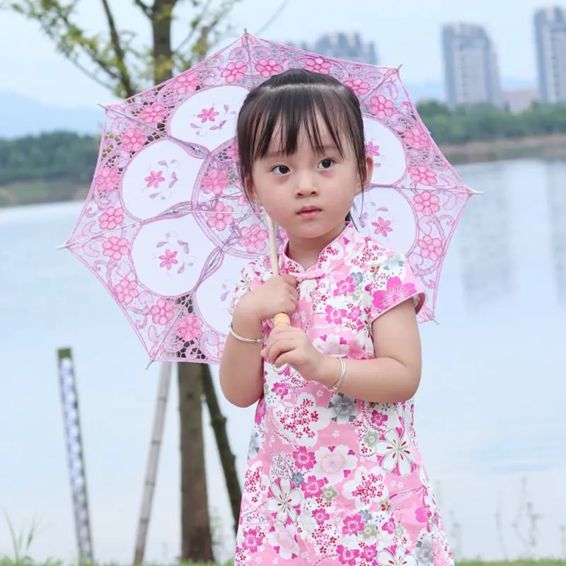 Small Decorative Umbrellas With Wood Handle Shooting Parasol Party Costume Accessories Cosplay Props For Children | Дом и сад