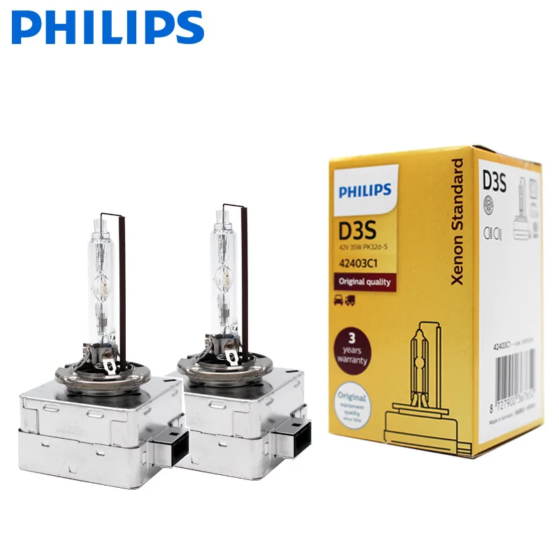 Сменная ксеноновая лампа 2X Philips HID D1S D2S D2R D3S D4S D5S 35 Вт 4200K|Лампы для автомобильных