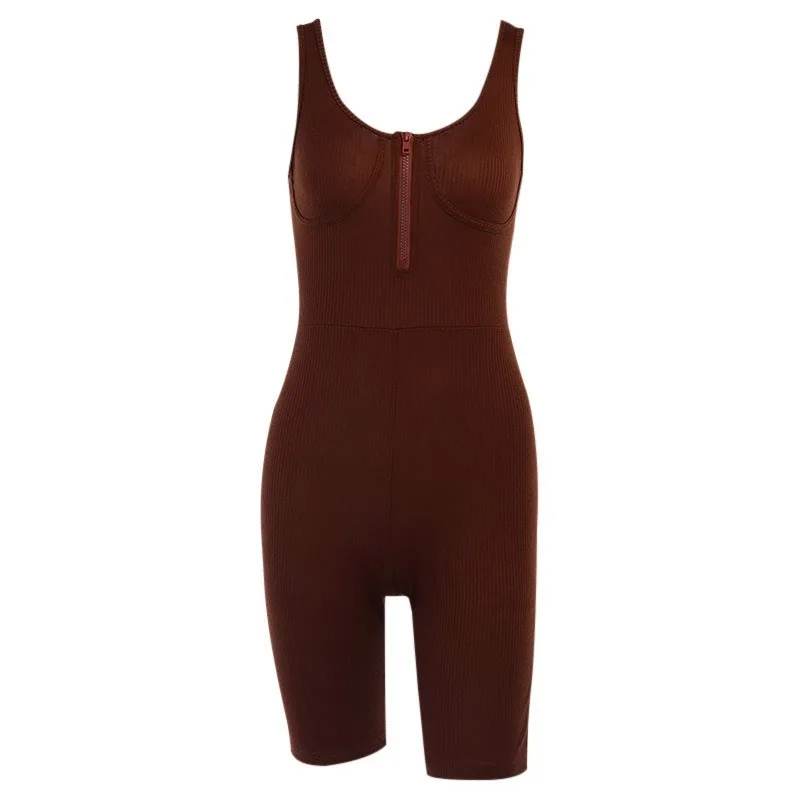 

women's Bodysuits Rompers Summer Fashion Sexy Gym Sportswear Casual Jumpsuit Shorts Ribbed Chest Vest Ropa Para Mujer Body Woman