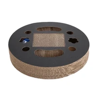 funny cat toy turntable ball cat scratch board round corrugated paper turntable grinder round multi holes grind claw training