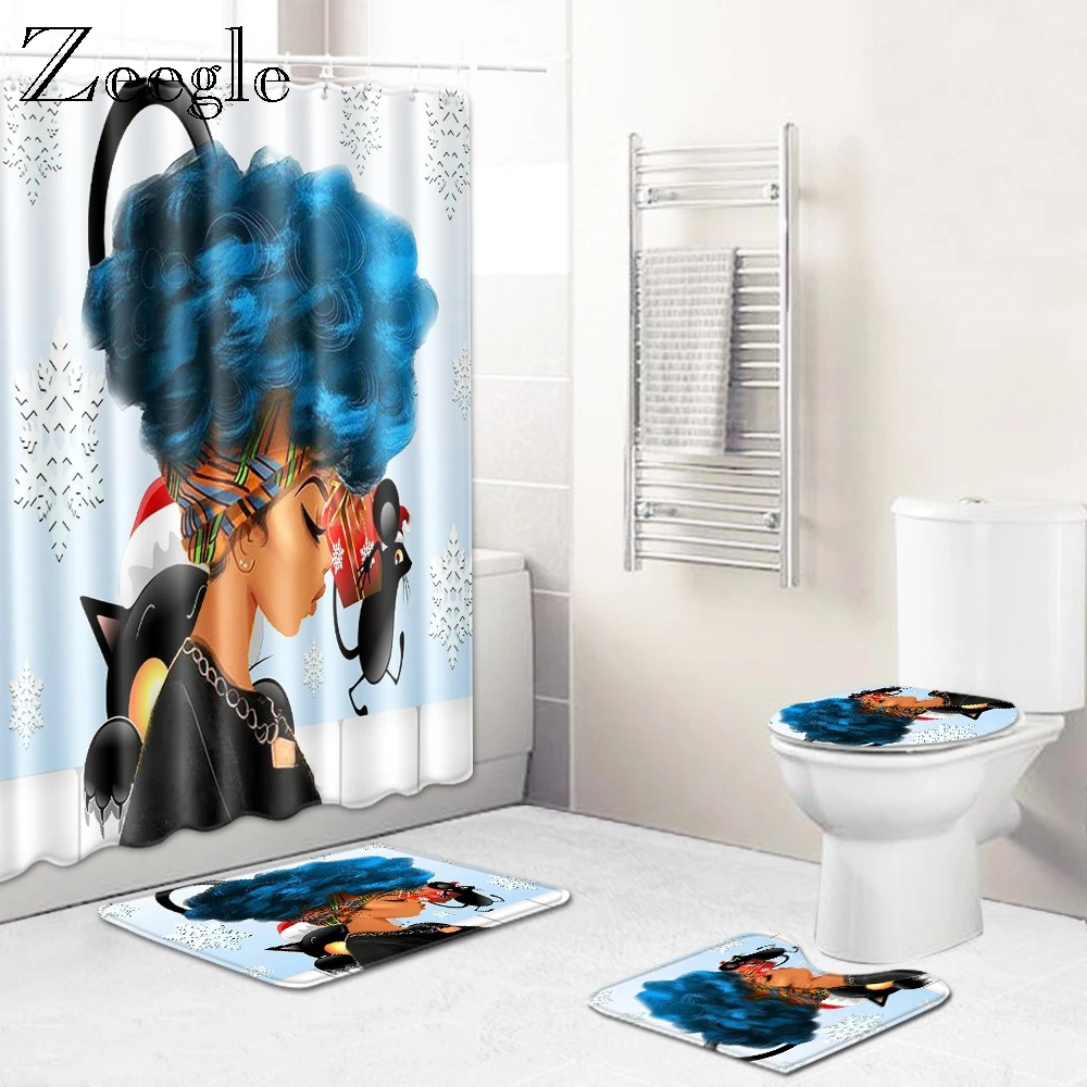 Zeegle 4 шт. печатных ванная комната комплект с героями мультфильмов Нескользящая