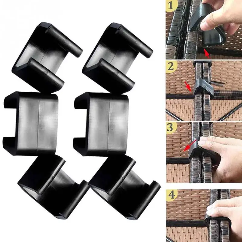 10 шт. дома секционный диван плетеная Пластик мебель зажимы для крепления черного