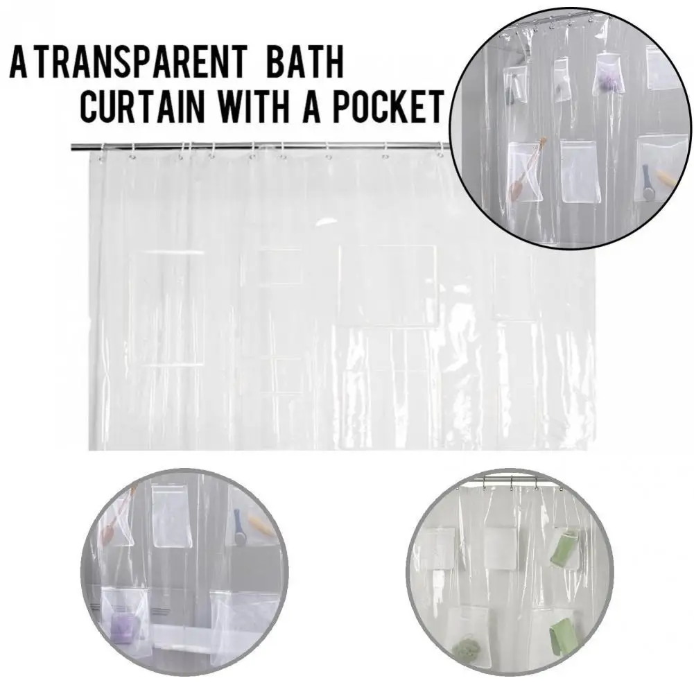 

Уникальная полупрозрачная занавеска для душа в ванную комнату, легко ухаживать, Минималистичная