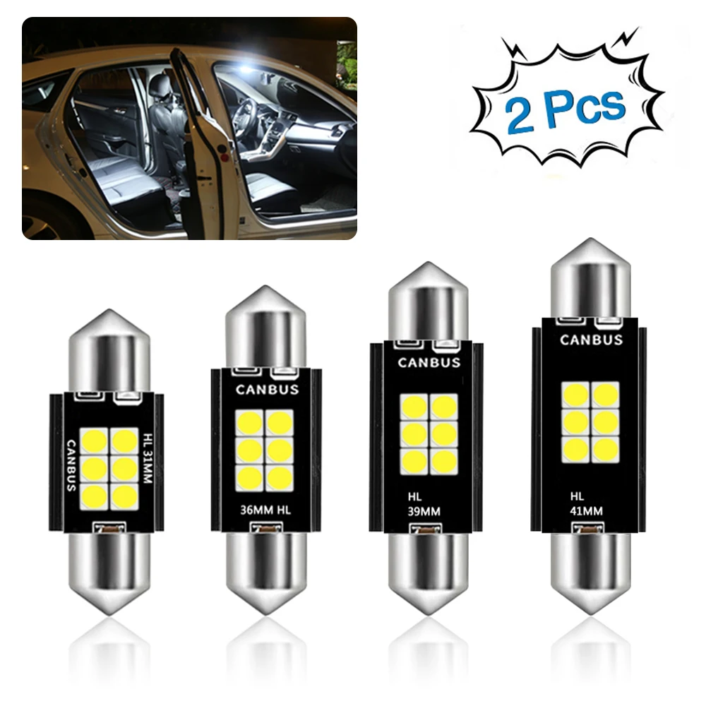 Светодиодная лампа C5W CANBUS C10W 2 шт. купольная для салона автомобиля номерного знака
