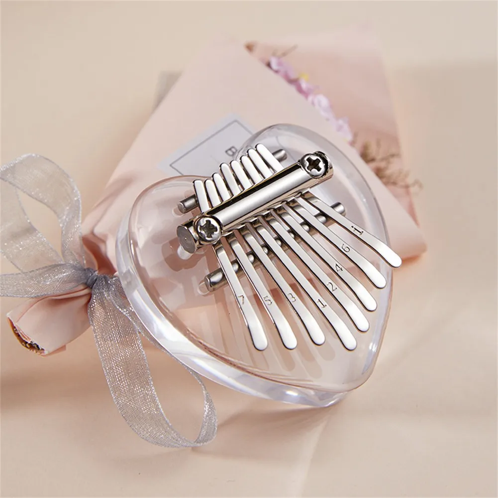 Деревянная прозрачная портативная мини-клавиатура Kalimba с 8 клавишами пальцевая