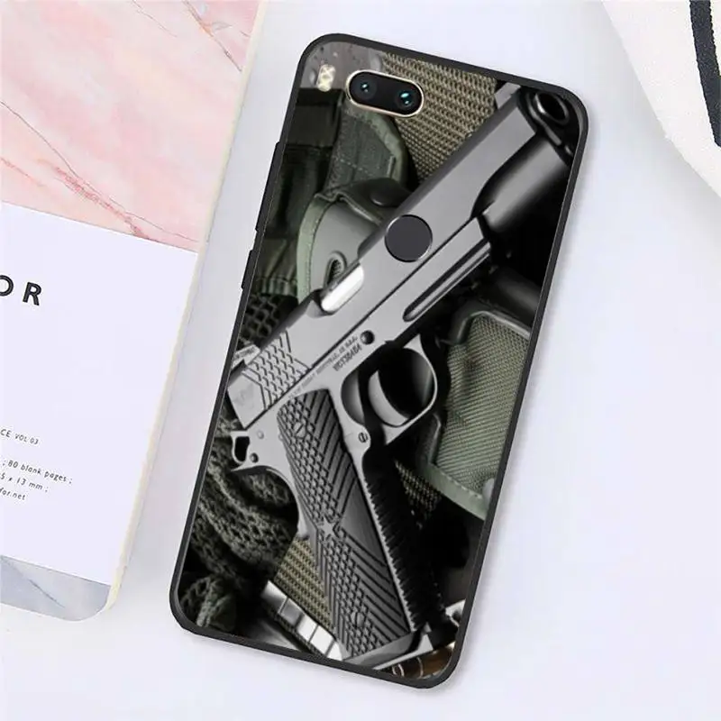 

Limited Edition 24K Gold 1911 Guns Phone Cases For Xiaomi Redmi note 7 8 9 t k30 max3 9 s 10 pro lite Luxury brand shell