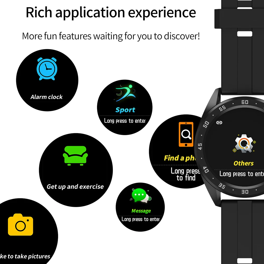 

Multifunction Waterproof Smart Watch Color Screen Call Information Reminder Heart Rate Blood Pressure Monitoring Unisex