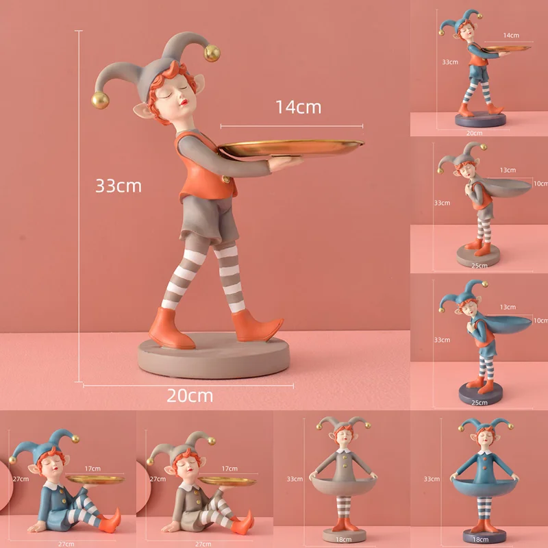 

Nordic Light Luxury Girl Sculpture Decoration Living Room Entrance Cartoon Creative Storage Tray Small Sculpture Holiday Gift