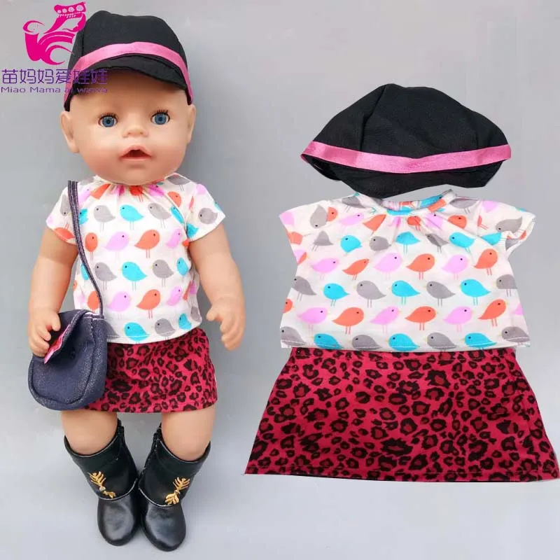 Кукольная короткая футболка комплект джинсовых штанов для 18 &quotBebe Born одежды