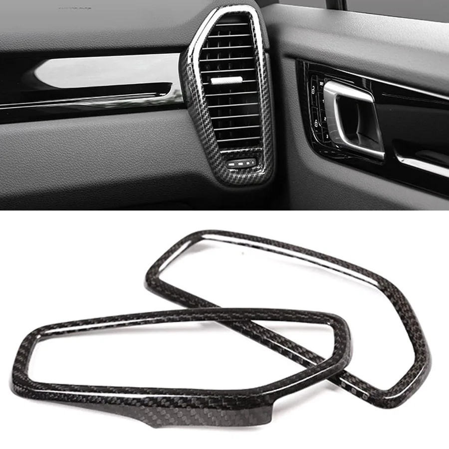 

2x Geniune Carbon Fiber Dashboard Air Outlet Vent Trim Side Decation Frame Sticker Decal Fit For Porsche Cayenne 2018 2019 2020