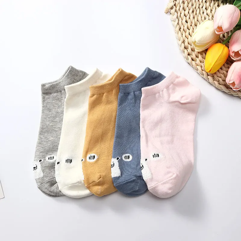 Женские Носки с рисунком полярного медведя милые хлопковые нескользящие носки