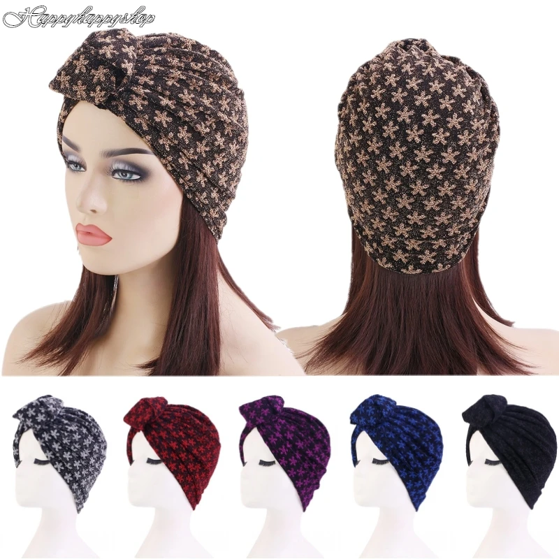 Индии Головные уборы Для женщин узлом Кепки мусульманских эластичная повязка