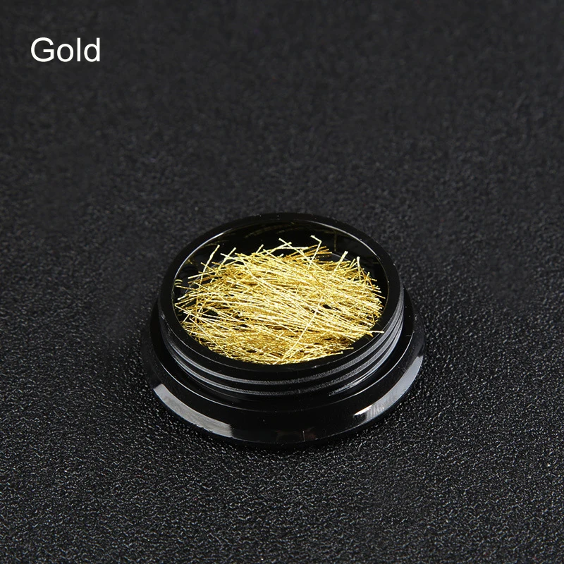 1 коробка Многоцветный металлический блеск для ногтей линия для DIY ногтей магазин украшения Золотой Серебряный ноготь линия качество ногтей части для дизайна ногтей