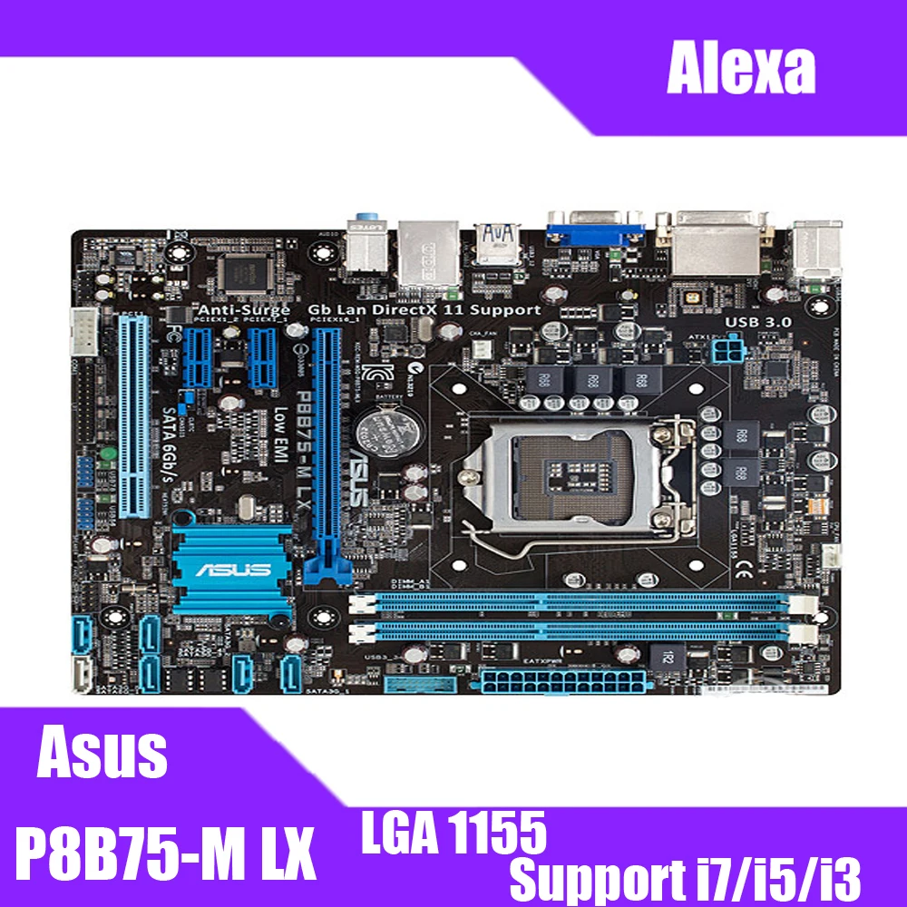 Asus P8B75 M LX настольная материнская плата B75 Socket LGA 1155 i3 i5 i7 DDR3 16G uATX UEFI биос