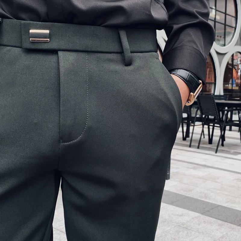 Мужские однотонные брюки, деловые зауженные брюки для офиса, для вечеринки, формальная Мужская одежда, 2021 от AliExpress RU&CIS NEW