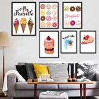 Картина на холсте с изображением вкусных кексов хлеба пончиков настенный плакат и принты модульная Настенная картина для кухни столовой для декора стен