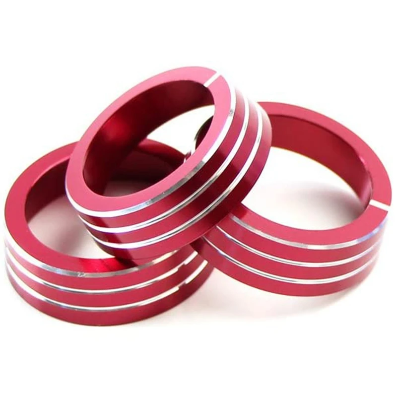 3 шт. красный алюминий AC климат контроль кольцо ручки крышки совместимы для MK6 Golf