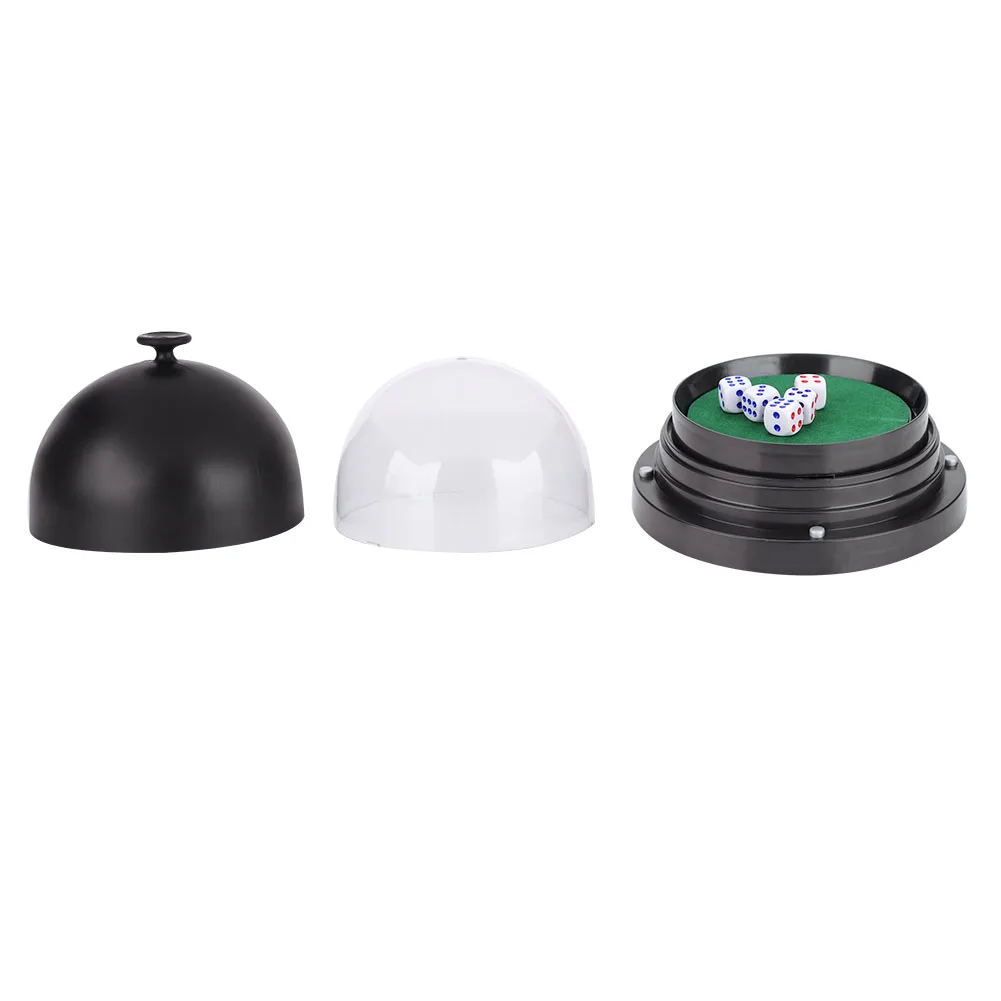 

KTV Pub Bar Transparent Plastic Cover Automatic Dice Roller Cup Anti-trap Black