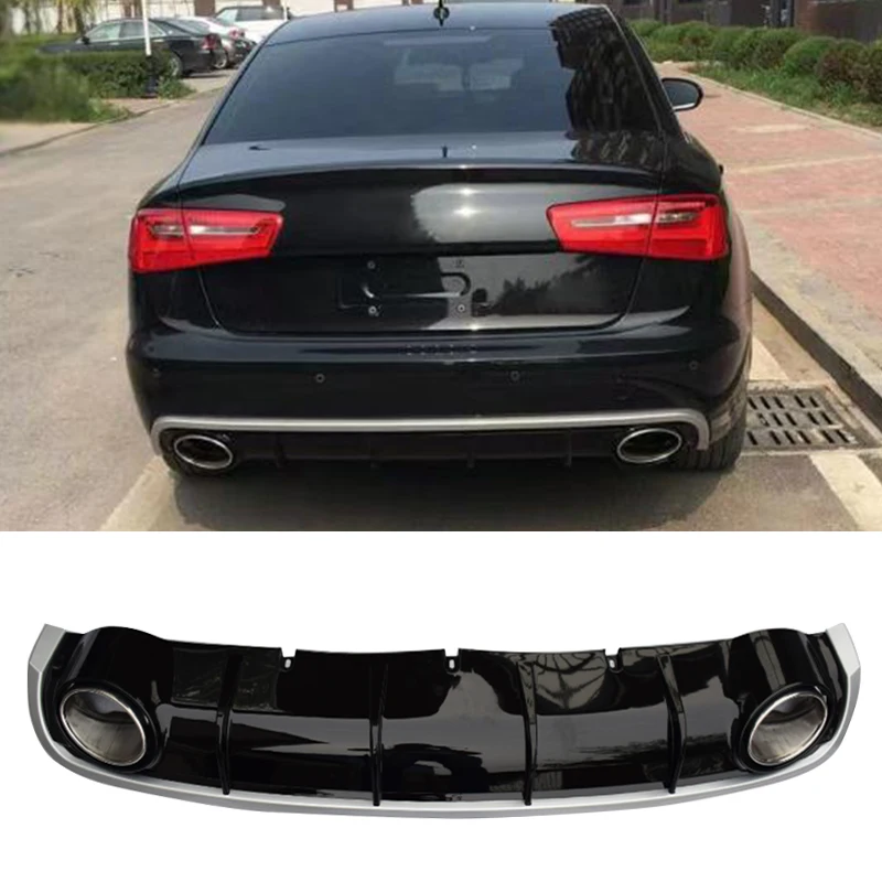 Автомобильный задний бампер диффузор губа спойлер для Audi A6 C7 Стандартный Седан 4
