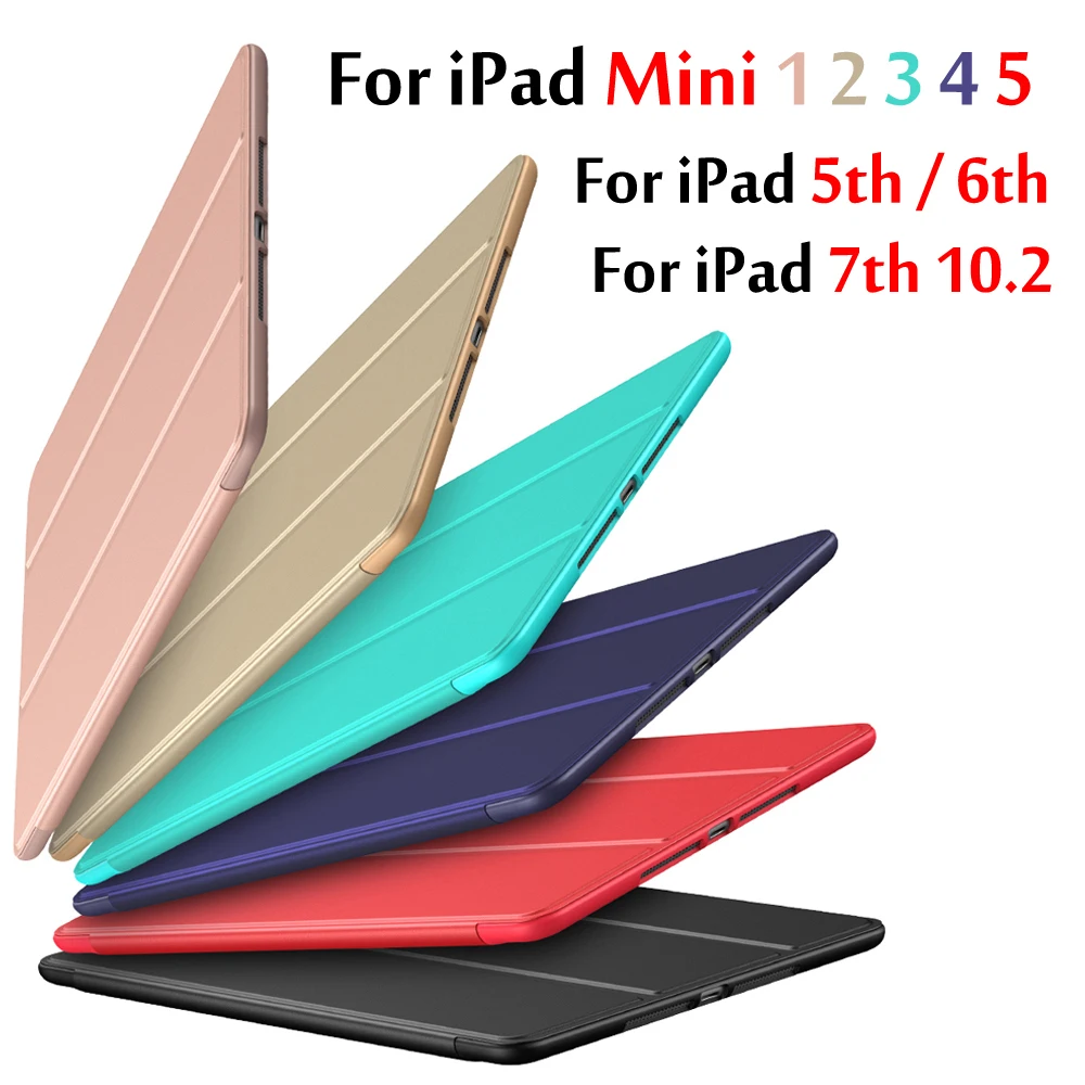

Smart Case For iPad Mini 5 4 3 2 1 Cover For iPad 9.7 2018 2017 / 5th 6th 7th 8th Generatio 10.2 inch Silicone Sleep Case Funda