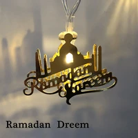 new muslim ramadan iron art led letter castle string lights decorative for holiday garland lamp wall window tree