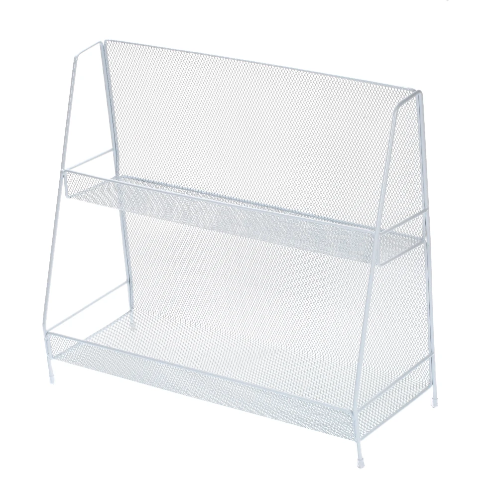 2 слоя корзина для хранения Организатор металлическая сетка органайзер Ванная