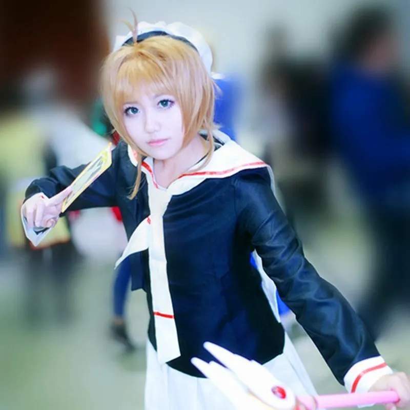 Новый костюм моряка Sakura Kinomoto Li Syaoran школьная форма топ платье плащ для косплея| |