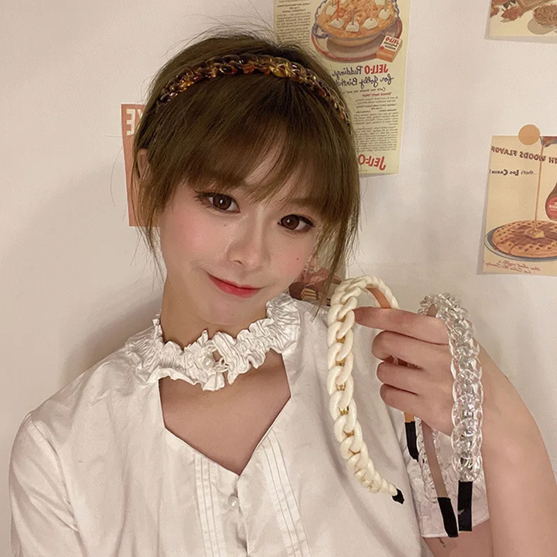 

2021 Hot Selling European and American Twisted Braided Chain Headband Hairpin Hairpin Headwear Fashion Jewelry Party Gift
