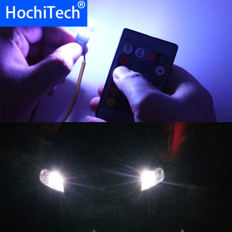 RGB многоцветный T10 W5W светодиодный светильник лампа габаритного огня Canbus для Opel