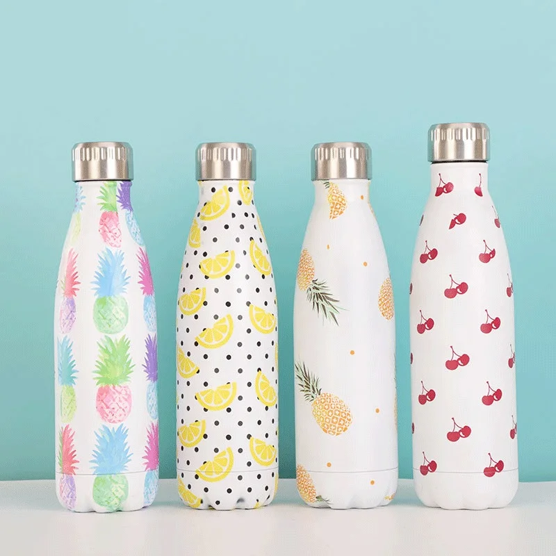 

500Ml Stainless Steel Vacuum Cup Personalized Pattern Portable Sports Drink Bottle Outdoor Cycling Water Bottle Creative Gift