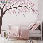 Вишневое дерево с цветами, настенная фотография, ивовое дерево, детская комната для девочек, фотография, съемная виниловая настенная наклейка bb752