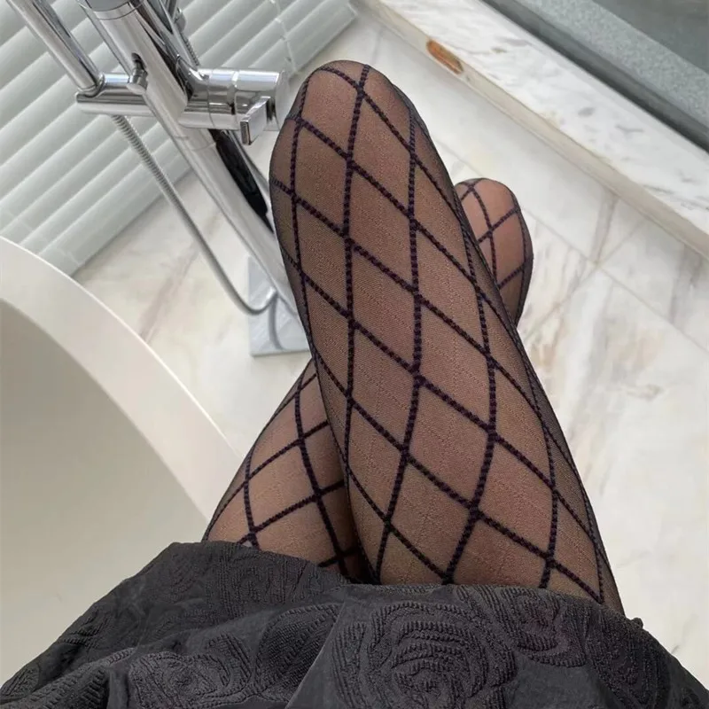 

Lattice Sexy Women Pantyhose Tights Seamless Sexy Lace Mesh Fishnet Pantyhose Summer Nylon Print Tight Stocking Female Hosiery