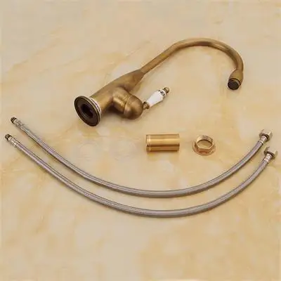 Медный выдвижной кран для горячей и холодной раковины умывальника кухонный