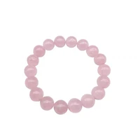 wholesale natural stone pink rose powder streche bracelet crystal quartz elastic cord lovers woman gift pulserase jewelry beads