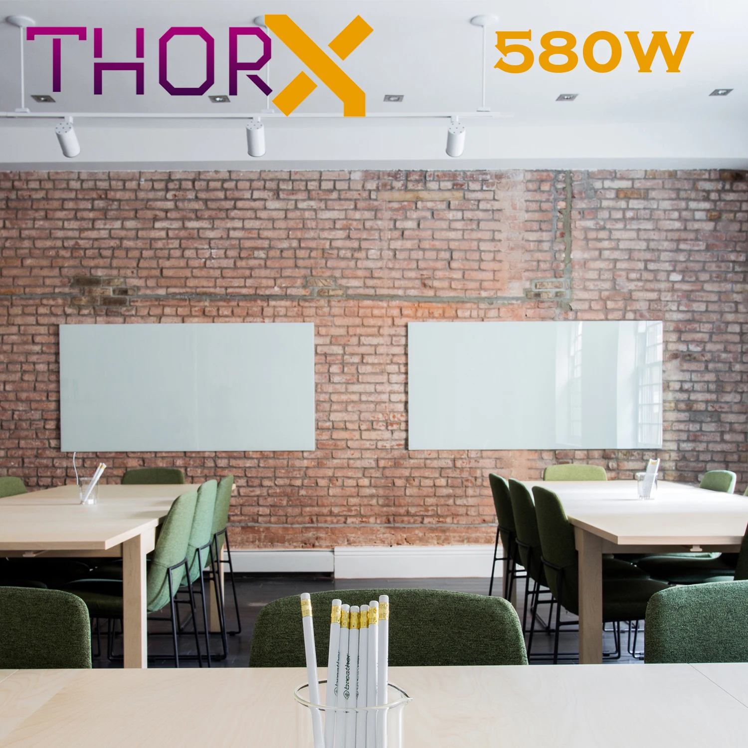 ThorX A580-M A580-B A580-M инфракрасный обогреватель панели 580 Вт, зеркальная поверхность/черное стекло/Белое стекло углерода с украшением в виде кристаллов технологии