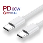 Кабель USB Type-C на USB C для Samsung Huawei Xiaomi, быстрая зарядка 4,0 PD 60 Вт, быстрая зарядка для MacBook Pro iPad, USBC кабель, шнур