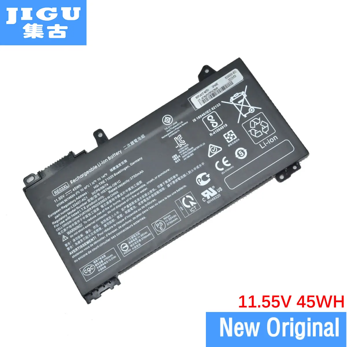 

JIGU 11.55V 45WH Original Laptop Battery For HP RE03XL L32656-005 HSTNN-0B1C L32407-2B1 For ProBook 430 G6 440 G6 445 G6