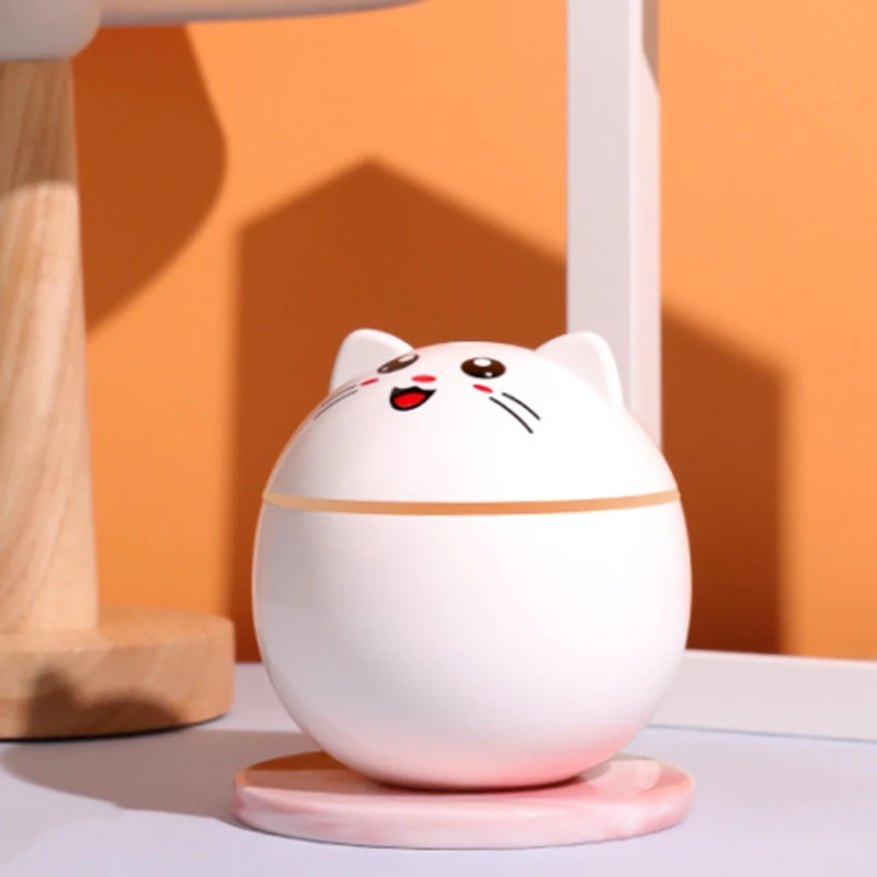 

Lucky Cat USB Air Humidifier Ultrasonic Aroma Diffuser Mini Car Mist Maker with LED Lights Portable Air Purifier