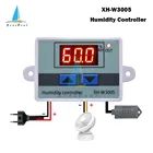Цифровой контроллер влажности W3005, XH-W3005 12 В 24 В 220 В, гигрометр, переключатель контроля влажности, регулятор датчика влажности