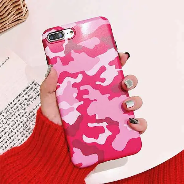 Rose Red SUYACS военный камуфляжный чехол для телефона для iPhone 11 Pro Max XR X XS Max 6 6S 7 8 Plus Гибкая Складная мягкая задняя крышка - Цвет: Rose Red