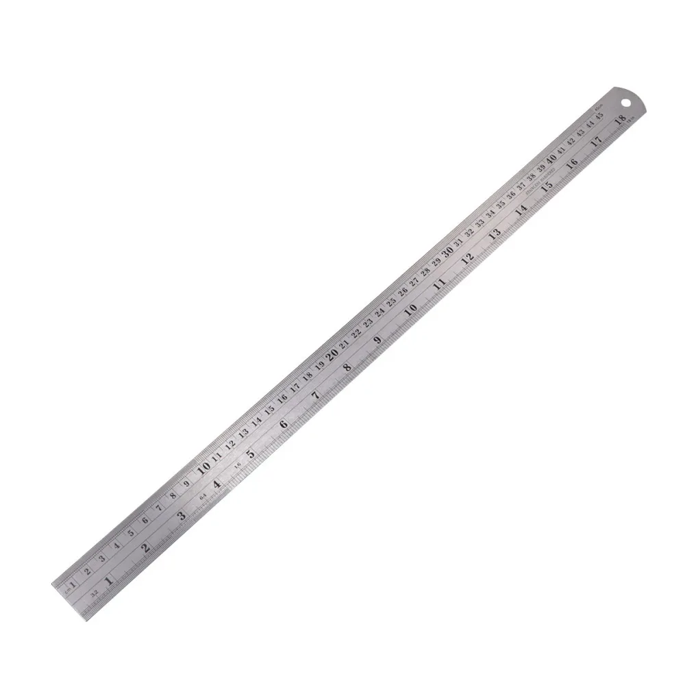 

4Pcs Double Scale Stainless Steel Straight Ruler Britain Standard Ruler for Student Silver15cm
