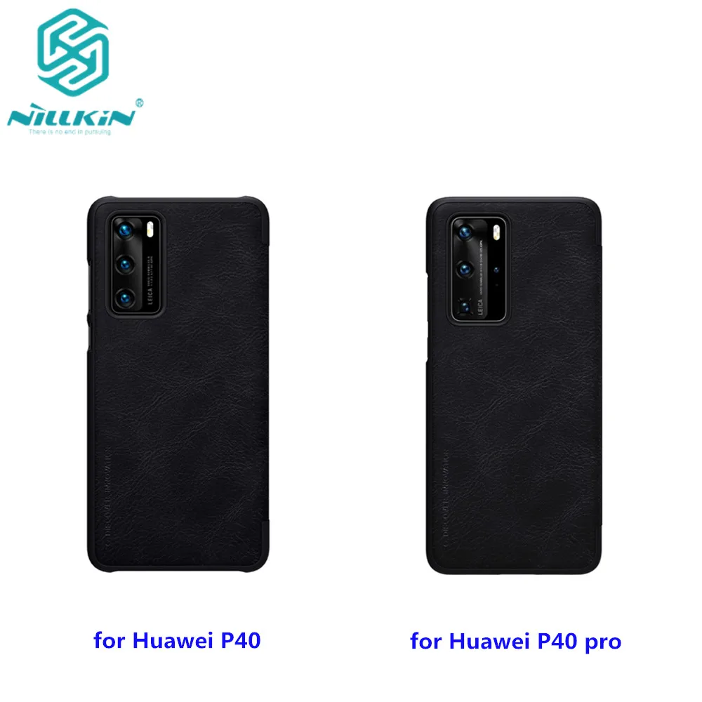 

for Huawei P40 Leather Case NILLKIN Qin Series Wallet Flip Cover Case For Huawei P40 pro Genuine Flip Leather Case Phone Cover