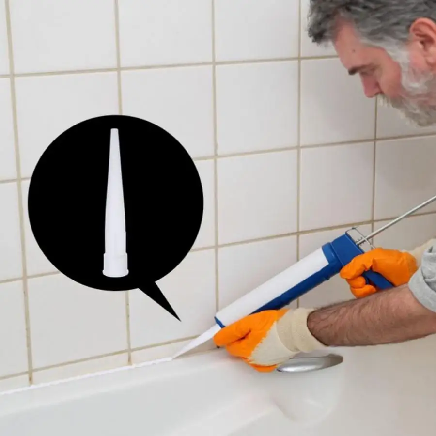 

30pcs Caulk Nozzles Glue Nozzles Sealant Silicone Caulking Tips Plastic Nozzle applicator sealing glue soft scraper grout