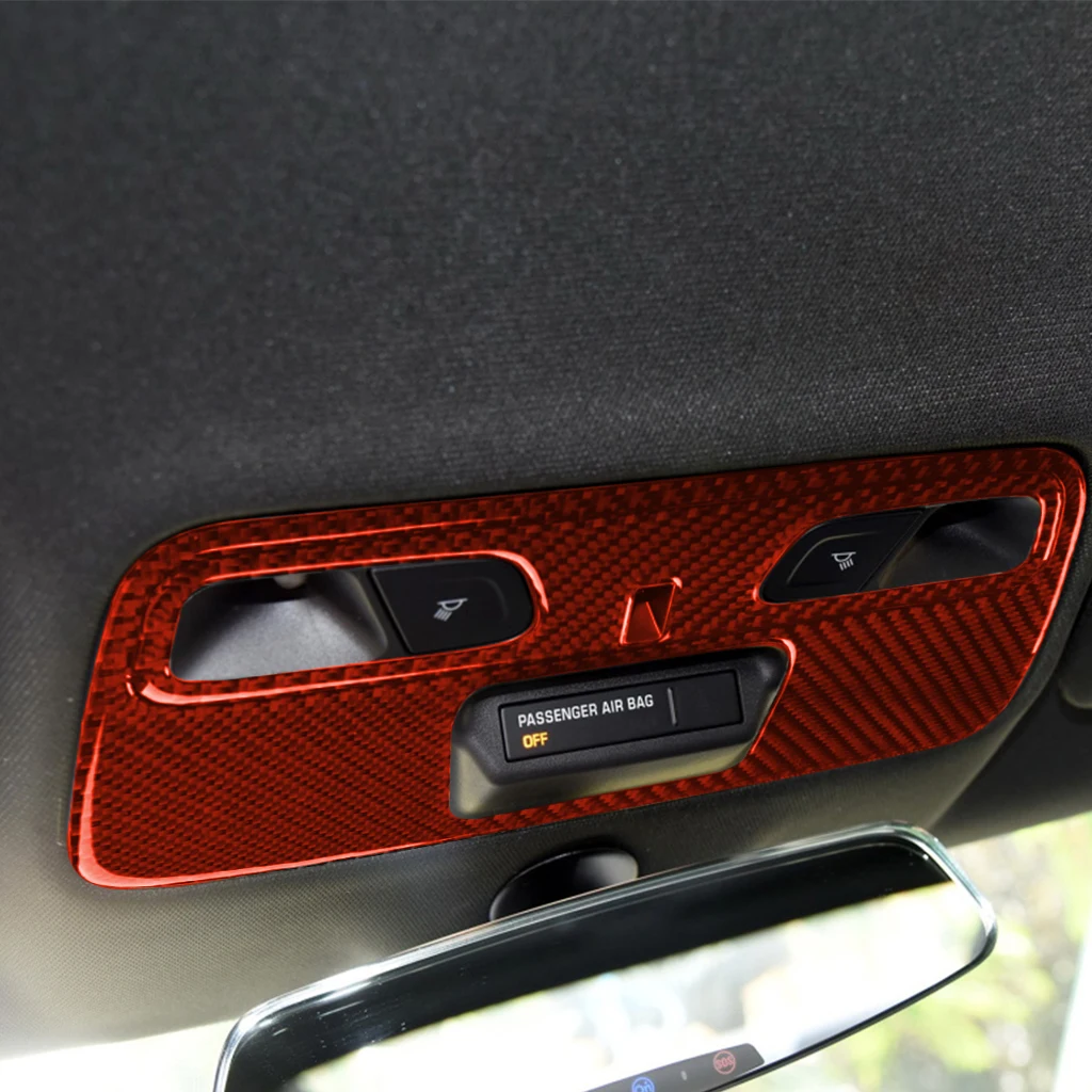 Красное углеродное волокно для Chevrolet Camaro 16 + декоративные наклейки на панели