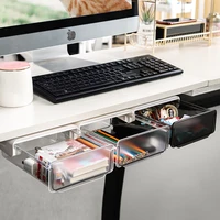 self adhesive under desk drawer organizer table storage box self adhesive hidden organizer office stationery organizer