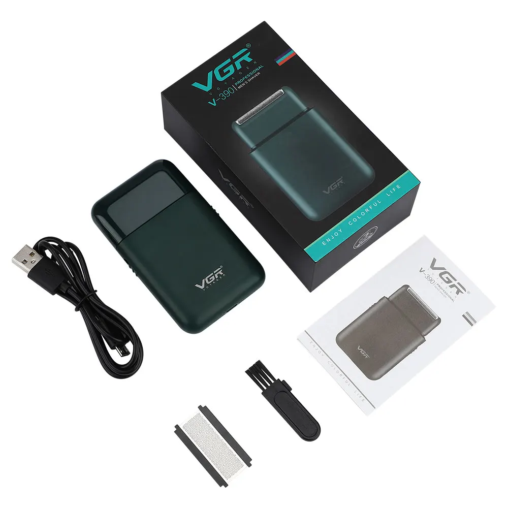 

Portable Electric Shaver Men's Razor Beard Trimmer Rechargeable Reciprocating Cutter Head Smart Cutting Machine Green Color