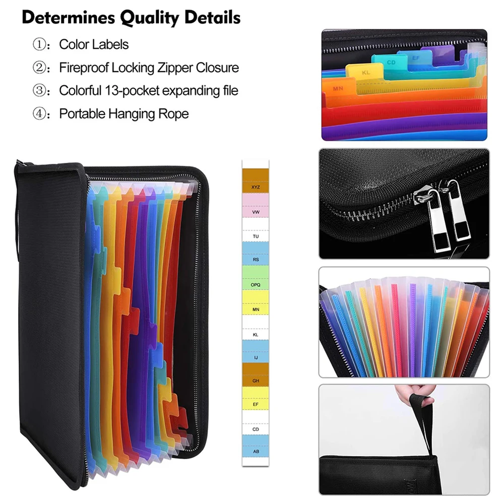 12 страниц силиконовый разноцветный держатель для файлов Fulfile с этикеткой
