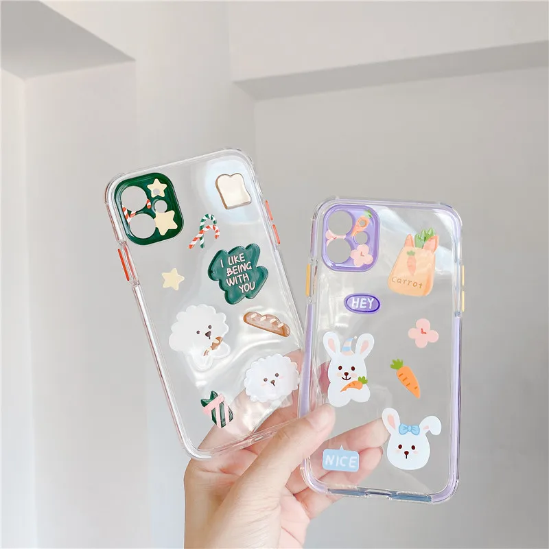 Funny Cartoon Lens Protector Case For iphone 11 Pro Max 7 8 plus X XR XS Phone Cases SE 2020 Cute Clear Soft Capa | Мобильные