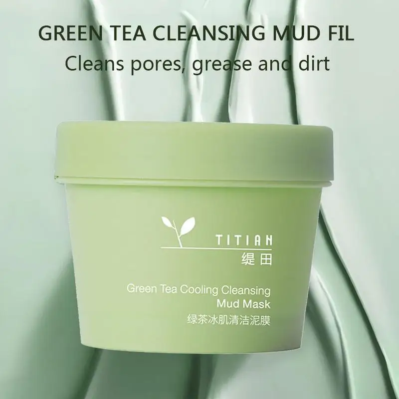 100G Green Tea Mask Deep Cleansing Blackheads Mud Mask Anti-Shrink Pores Acne Scar Exfoliate Face Skin Care