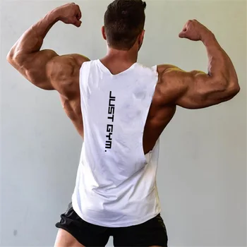 Brand Just Gym Clothing Fitness Mens Sides Cut Off T-shirts Dropped Armholes Bodybuilding Tank Tops Workout Sleeveless Vest 1